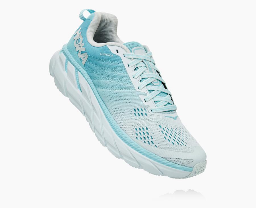 Hoka One One Clifton 6 Promenadskor Dam - Blå/Vita - HSZQC-9501